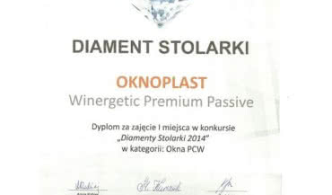 OKNOPLAST nagrodzony Diamentem Stolarki 2014